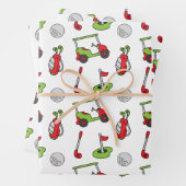 Feuille De Papier Cadeau Noël du golf mignon (En situation)