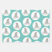 Feuille De Papier Cadeau Noël du joli phoque (Devant)