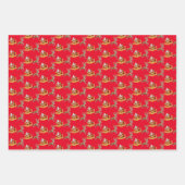 Feuille De Papier Cadeau Noël du Père Noël Rouge (Devant 2)