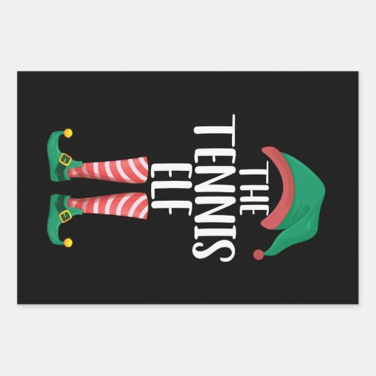 Feuille De Papier Cadeau Noël du Tennis Elf Matching Family Group (Devant)