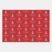 Feuille De Papier Cadeau Noël Elégant Aquarelle Personnalisé (Devant 3)