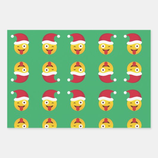 Feuille De Papier Cadeau Noël Emoji (Devant 2)