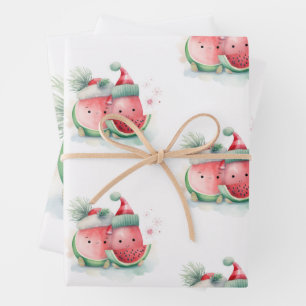 Feuille De Papier Cadeau Noël en juillet mignon