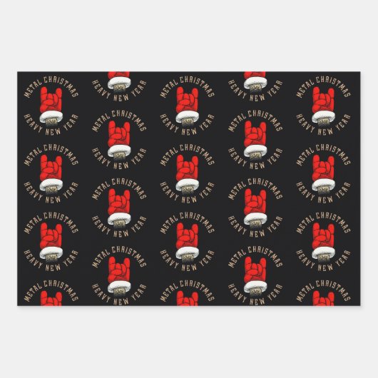 Feuille De Papier Cadeau Noël en métal lourd (Devant)