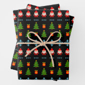 Feuille De Papier Cadeau Noël en pixel art (En situation)