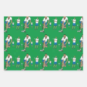 Feuille De Papier Cadeau Noël éthiopien Yegena chewata Wrapping Paper