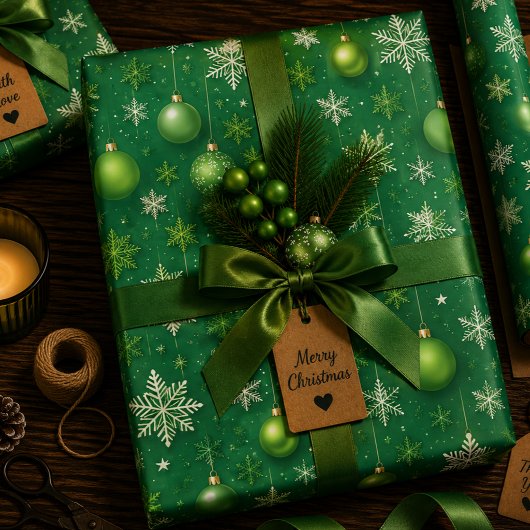 Feuille De Papier Cadeau Noël Evergreen