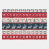 Feuille De Papier Cadeau Noël Faux Knit Motif Nordic Thème (Devant 2)