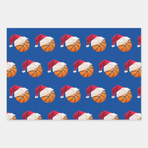 Feuille De Papier Cadeau Noël Fête du Basket-ball des sports de Père Noël