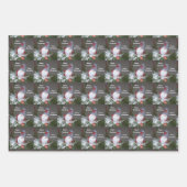 Feuille De Papier Cadeau Noël Fêtes Rustique Rouge gris gris Motif (Devant 2)