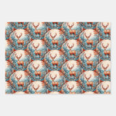 Feuille De Papier Cadeau Noël folklorique boisé orné (Devant 3)