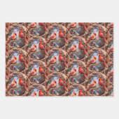 Feuille De Papier Cadeau Noël folklorique boisé orné (Devant)