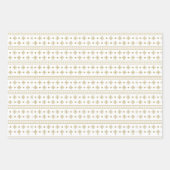 Feuille De Papier Cadeau Noël Géométrique Blanc Or Moderne (Devant 2)