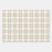 Feuille De Papier Cadeau Noël Gingham Beige Doux (Devant 3)