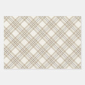 Feuille De Papier Cadeau Noël Gingham Beige Doux (Devant)