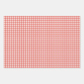 Feuille De Papier Cadeau Noël Gingham Rouge (Devant)
