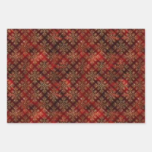 Feuille De Papier Cadeau Noël Glam Foil Parties scintillant métallique Bour (Devant 2)