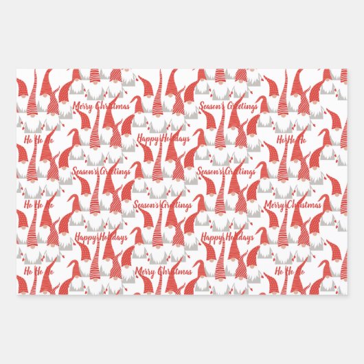 Feuille De Papier Cadeau Noël Gnomes elfes de vacances jote Noël saisonnier (Devant 3)