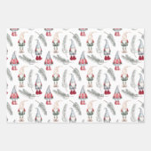 Feuille De Papier Cadeau Noël Gnomes Pin des Bois (Devant)