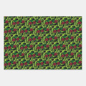 Feuille De Papier Cadeau Noël gothique des vignes Roses (Devant 2)