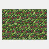 Feuille De Papier Cadeau Noël gothique des vignes Roses (Devant 3)