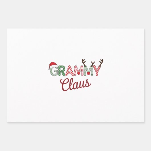 Feuille De Papier Cadeau Noël Grammy Claus Noël Grand-mère Cadeau Noël (Devant)