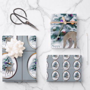 Feuille De Papier Cadeau Noël Greyhound italien