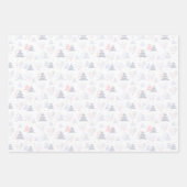 Feuille De Papier Cadeau Noël gris blanc rose argent simple (Devant 3)