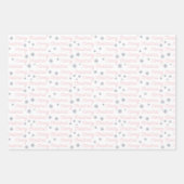 Feuille De Papier Cadeau Noël gris blanc rose argent simple (Devant 2)