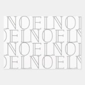 Feuille De Papier Cadeau NOEL gris foncé moderne Joyeux Noël (Devant)