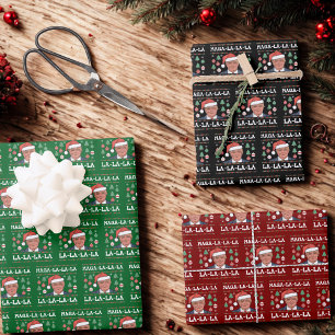 Feuille De Papier Cadeau Noël Hilarié de Trump Maga La La La Ugly