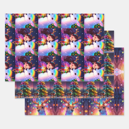 Feuille De Papier Cadeau Noël hiver Wonderland (Lot)