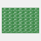 Feuille De Papier Cadeau Noël Ho Ho Ho rouge blanc vert motif mignon (Devant 3)