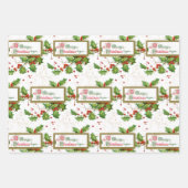 Feuille De Papier Cadeau Noël Holly, Bells et Stars (Devant 2)