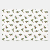 Feuille De Papier Cadeau Noël Holly, Bells et Stars (Devant)