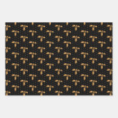 Feuille De Papier Cadeau Noël Holly en rouge, noir et blanc (Devant 2)