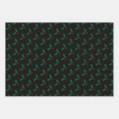 Feuille De Papier Cadeau Noël, Holly, White & Red Dots (Devant 2)