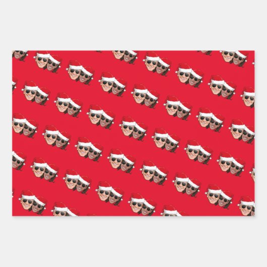 Feuille De Papier Cadeau Noël Joe et Kamala (Devant 3)