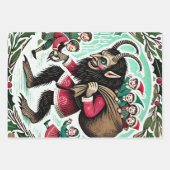 Feuille De Papier Cadeau Noël Krampus (Devant)
