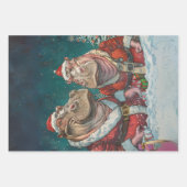 Feuille De Papier Cadeau Noël M. & Mme Hippo Découpage (Devant 3)