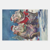 Feuille De Papier Cadeau Noël M. & Mme Hippo Découpage (Devant)