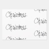Feuille De Papier Cadeau Noël manuscrit en noir (Devant)