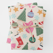 Feuille De Papier Cadeau Noël mignon (En situation)