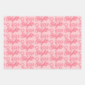 Feuille De Papier Cadeau Noël mignon chrétien rose (Devant 2)