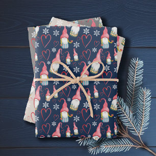 Feuille De Papier Cadeau Noël mignonne Gnome en amour