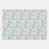 Feuille De Papier Cadeau Noël mignonne Gnomes dans l'amour (Devant 2)