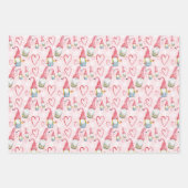 Feuille De Papier Cadeau Noël mignonne Gnomes dans l'amour (Devant)