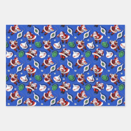 Feuille De Papier Cadeau Noël millésimé des années 1950 (Devant 2)