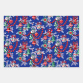 Feuille De Papier Cadeau Noël millésimé des années 1950 (Devant)