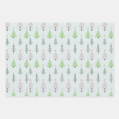 Feuille De Papier Cadeau Noël moderne et flocons de neige Noël (Devant 3)